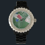 Spiel des Blackjacks mit Chips von Chariklia Zarri Armbanduhr<br><div class="desc">Ace ist auf! Dieses beeindruckende Stück von Chariklia Zarris zeigt ein Spiel von Blackjack, das gespielt wird. Jetons warten darauf, gesetzt zu werden und Karten warten darauf, gedreht zu werden. Kaufen Sie noch heute eine Kopie!</div>