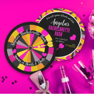 Spiel des Darts und des Herzens Junggeselinnen-Abs Einladung