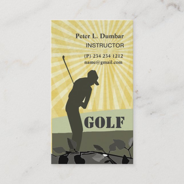 Spiel des Golfs im Visitenkarte (Vorderseite)