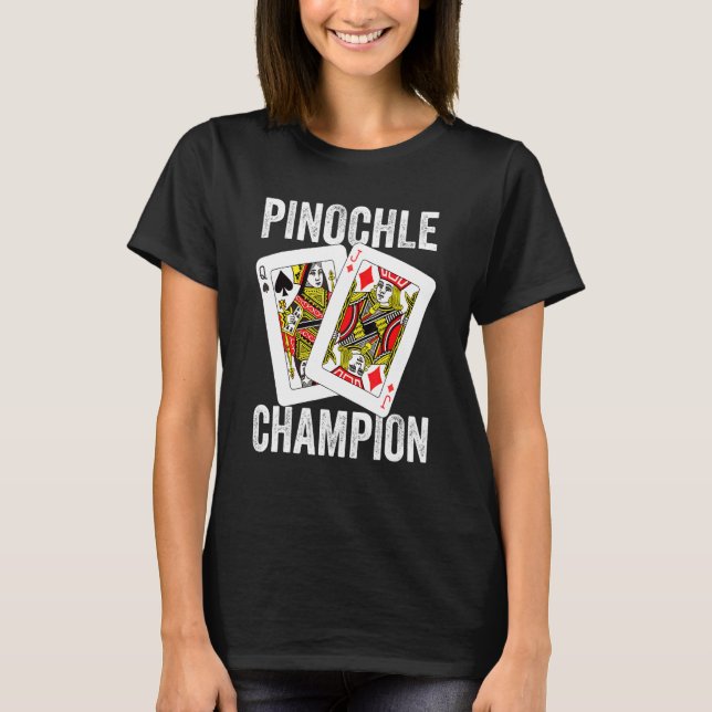 Spiel des Retro Pinochle Champion Card Spielers pa T-Shirt (Vorderseite)