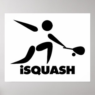 Spiel des Squash iSquash-Logos Poster