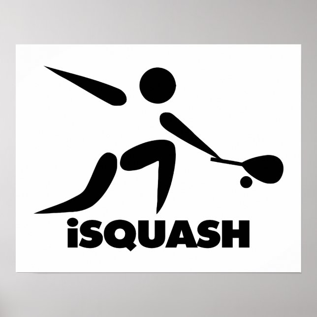 Spiel des Squash iSquash-Logos Poster (Vorne)