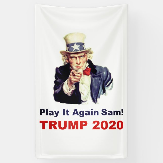 Spiel des Trumpf-2020 es wieder Sam populär Banner (Vertikal)