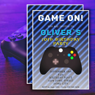 Spiel Ein Videospiel-Controller Gaming Geburtstag Einladung