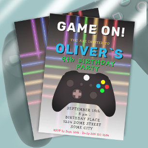 Spiel Ein Videospiel-Controller Gaming Geburtstag  Einladung
