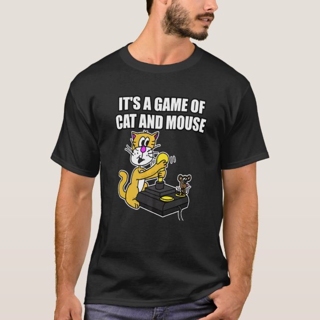 Spiel für Gamer und Katzen T-Shirt (Vorderseite)