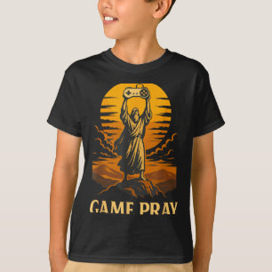 Spiel Gebet Jesus Lustiger Gamer Meme Retro Videos T-Shirt