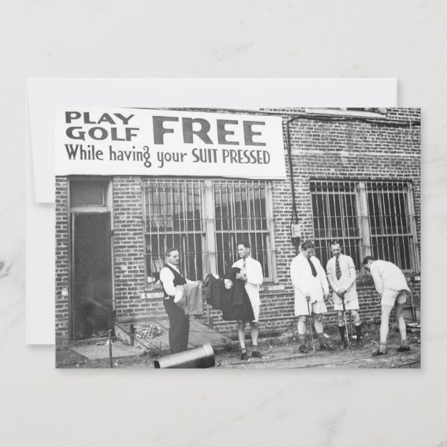 Spiel-Golf frei (beim Lassen Ihres Anzugs drücken) Einladung (Vorderseite)