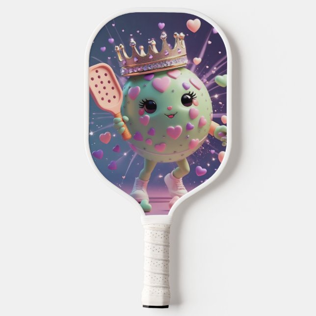 Spiel. Lachen. Gewinnen! - Minimal Kawaii Pickleba Pickleball Schläger (Rückseite)
