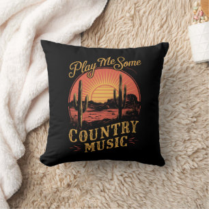 Spiel mir etwas Country-Musik Western Cowboy Vinta Kissen