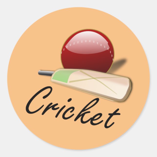 Spiel mit Cricket, beliebtes Design Runder Aufkleber (Vorderseite)