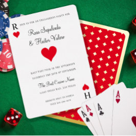 Spiel mit Kartenbeteiligung Gold Folieneinladung