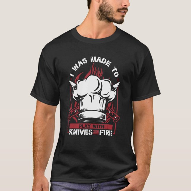 Spiel mit Messern und Koch T-Shirt (Vorderseite)