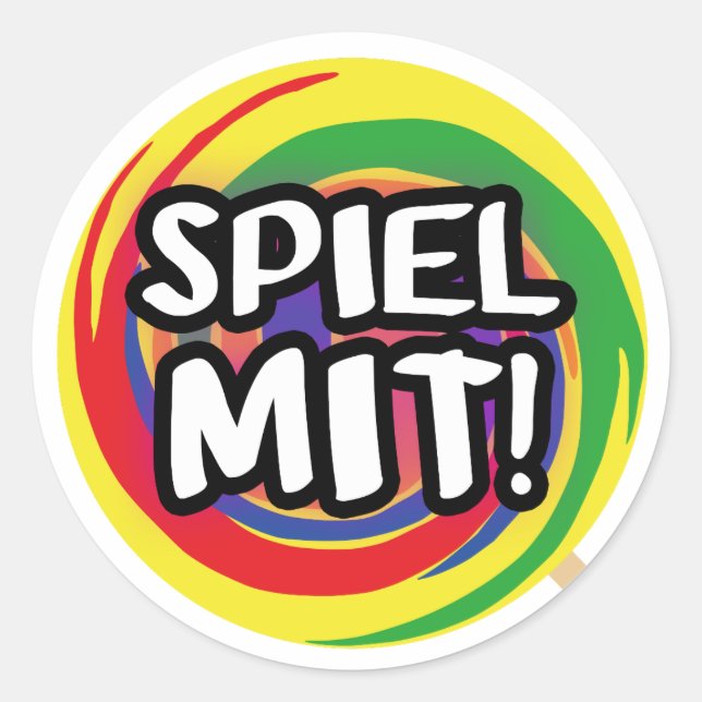 Spiel mit mir Kinderspielzeug Logo Runder Aufkleber (Vorderseite)