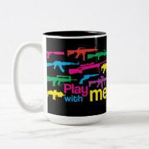 Spiel mit mir! Tasse - schwarz-bunt
