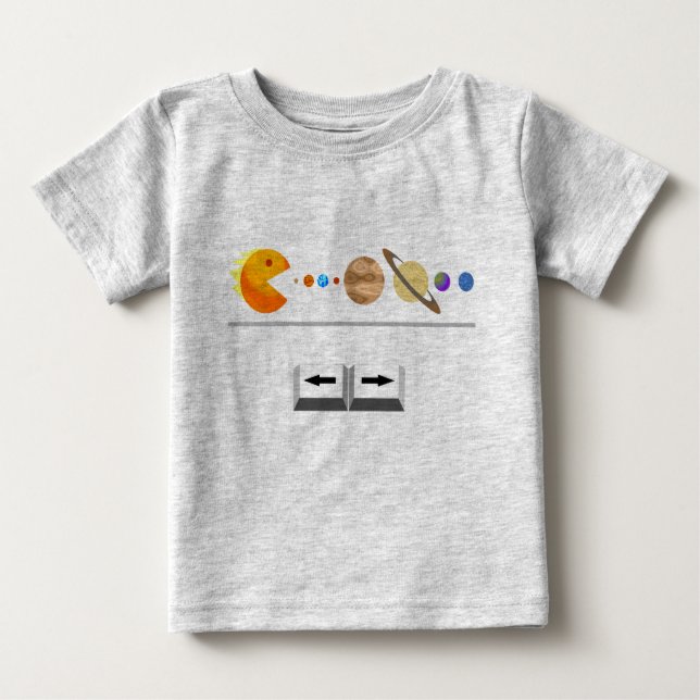 Spiel mit Planeten lustigem T - Shirt (Vorderseite)