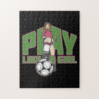 Spiel mögen einen Mädchen-Fußball Puzzle