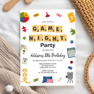 Spiel Nacht Party Kinder Geburtstags Einladung