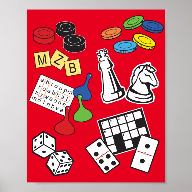 Spiel Night, Board Games und Word Puzzles Poster (Vorne)