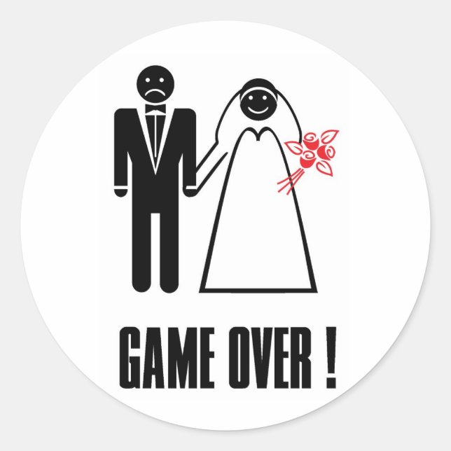 SPIEL OVER Wedding Sticker (Vorderseite)