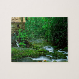 Spiel Puzzle-Üppige Wald Bach Szene Puzzle