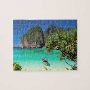 Spiel-Puzzlespiel-Tropische Strand-Szene Puzzle