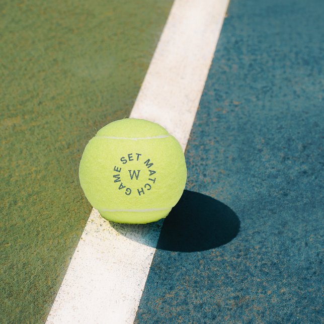 Spiel Set Match Blue Monogram Tennisbälle (Von Creator hochgeladen)