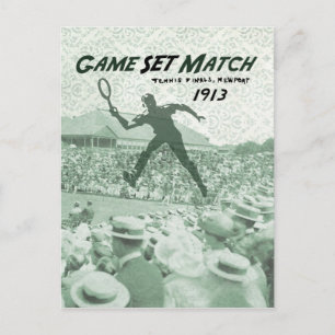 Spiel-Set-Match: Vintages Tennisposter Postkarte