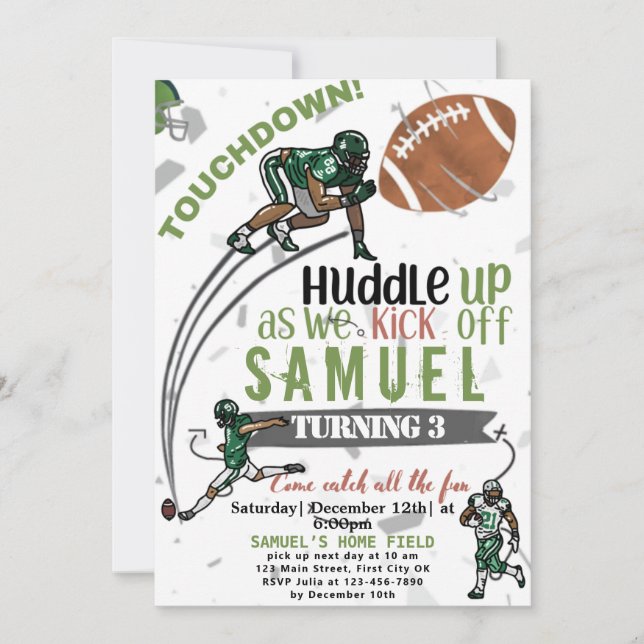 SPIEL, SET, SPIEL! Einladungskarte zum Geburtstag (Vorderseite)