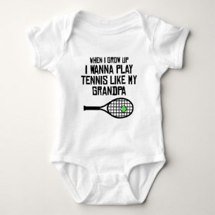 Spiel-Tennis mögen meinen Großvater Baby Strampler