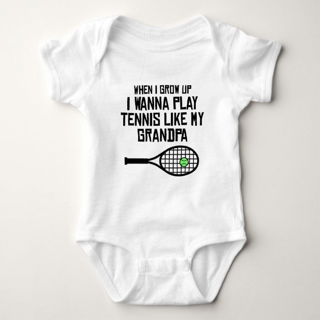 Spiel-Tennis mögen meinen Großvater Baby Strampler (Vorderseite)