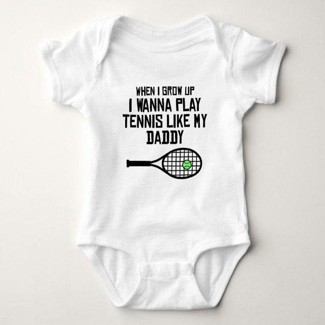 Spiel-Tennis mögen meinen Vati Baby Strampler (Vorderseite)