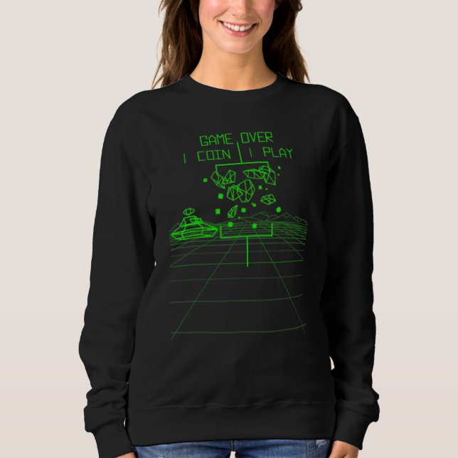 Spiel über den klassischen 80er Retro Video Arcade Sweatshirt (Vorderseite)