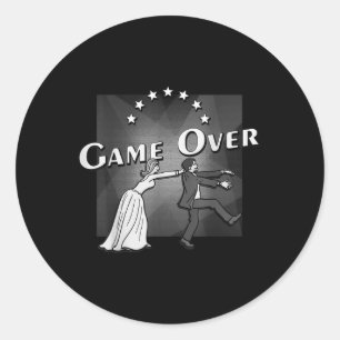 Spiel über, Hochzeit, Ehe, Braut und Bräutigam, Gi Runder Aufkleber