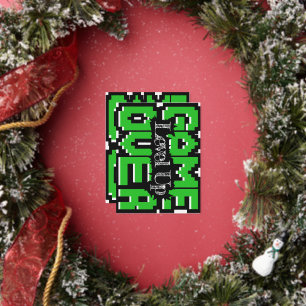 Spiel über, Level Up: Pixel, Retro Game World Folien Feiertagspostkarte