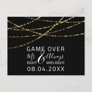 Spiel über lustige Save the Date Hochzeitsgold Postkarte