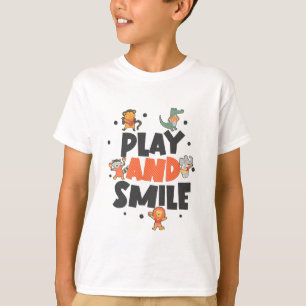 Spiel und Lächeln Glückliche Kinder Zitat Kunst T-Shirt