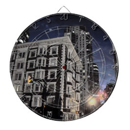 Spiel von Photostadtpfeilen die Nacht Dartscheibe