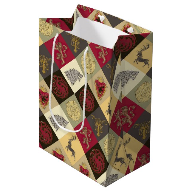 Spiel von Thrones Sigil Pattern Mittlere Geschenktüte (Vorderseite Schrägansicht)