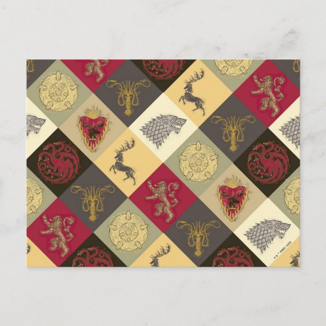 Spiel von Thrones Sigil Pattern Postkarte (Vorderseite)