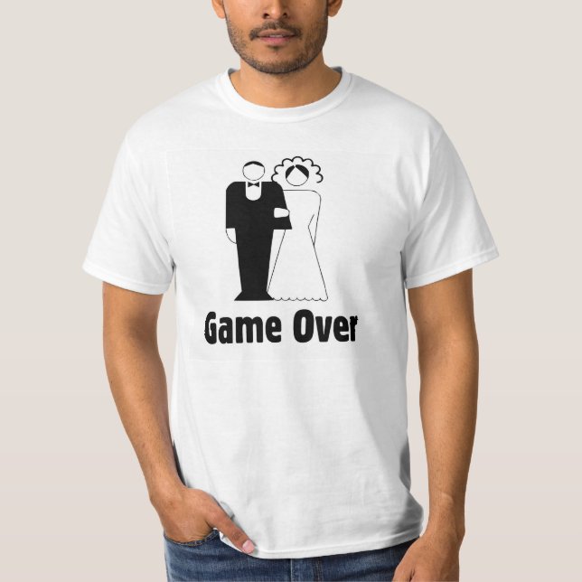 Spiel vorbei. Hochzeit, heiratslustiger T - Shirt (Vorderseite)