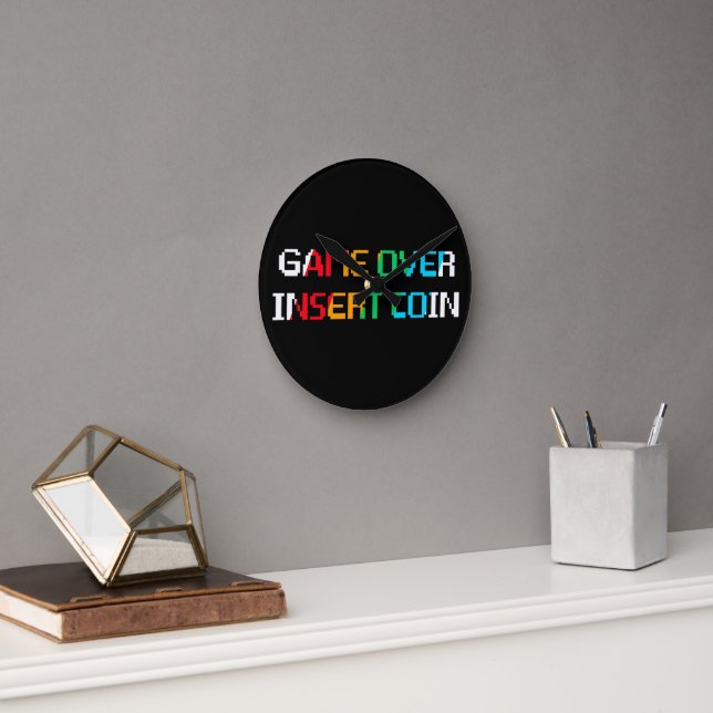 Spiel vorbei Münze einwerfen Runde Wanduhr (Büro)