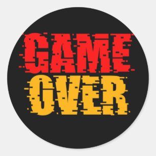 Spiel vorbei Typografie Design Runder Aufkleber