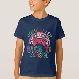 Spiel vorbei. Zurück zur Schule. Retro-Stil. T-Shirt