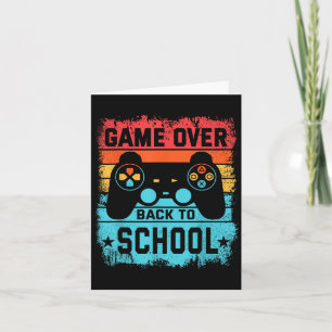 Spiel vorbei Zurück zur Schule Vintage-Gamer Karte