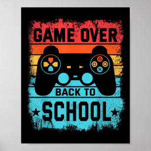 Spiel vorbei Zurück zur Schule Vintage-Spieler Poster