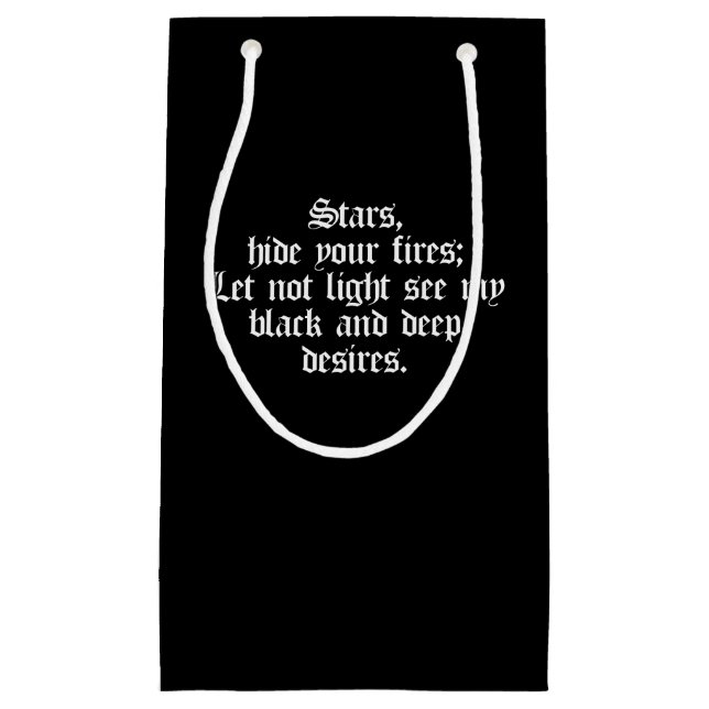 Spiel-Zitat-Stern-Fell-Feuer Shakespeare Macbeth Kleine Geschenktüte (Vorderseite)