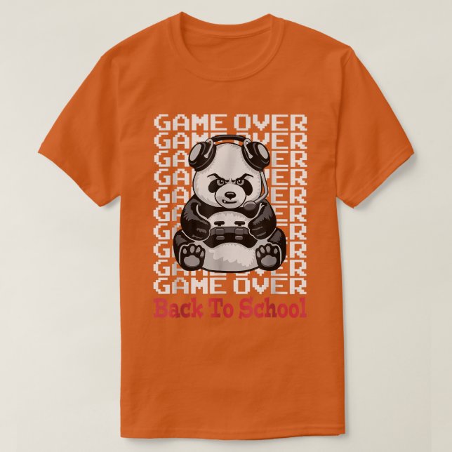 Spiel zurück zur Schule Funny Panda Bear Gamer Co T-Shirt (Design vorne)