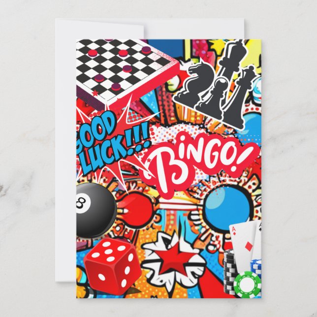 Spielabend Feiertagskarte (Vorderseite)