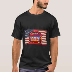 Spielautomat 777 G mit amerikanischer Flagge T-Shirt